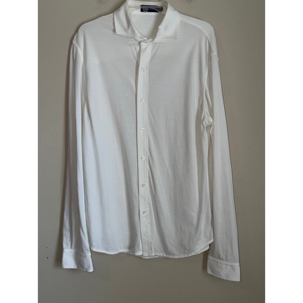 Ralph Lauren Purple Label Polo Button Down Mens XL White Pique Long Sleeve - Picture 2 of 12